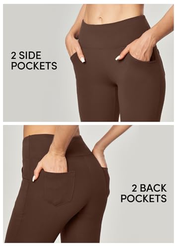 Image of Yoga Pants Women High Waist Workout Bootcut Flare Leggings with Pockets