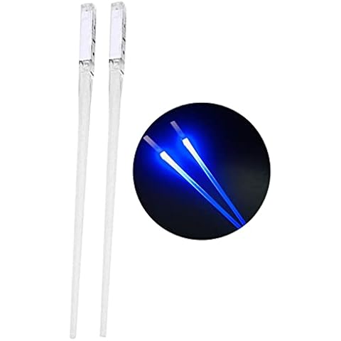 Remorui Glowing Chopsticks Lightweight Disassemble LED Light Up Chopsticks Wear-Resistant Smooth Surface Blue Cover