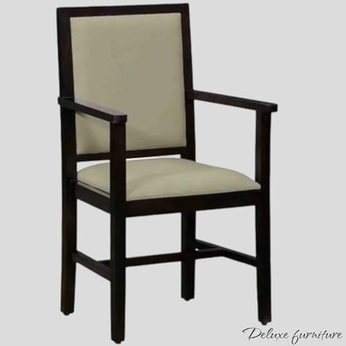 Image of Solid Wooden Chair | Arm Chair for Living Room, Bedroom & Home (48D x 53W x 99H Centimeters (Peshtigo-Warm Chestnut, One Seat)