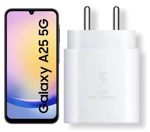 Image of 25W C-Type Super Fast Adapter Compatible with Samsung Galaxy A25 5g Super Fast Charger Adapter for S24 /S23 /S23 fe /S22 /S21 /21 fe /S20 /M14 /M33 /M13 /M35 /M05 /A14, A15 /S24 fe /A16 5g, White