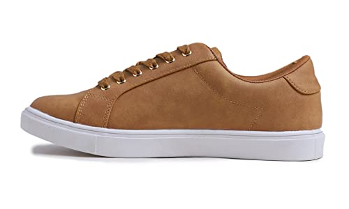 FEVERSOLE Women's Featured PU Leather Colorful Lace Up Sneaker2