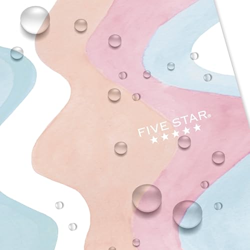 Five Star Spiral Notebook + Study App, 2 Pack, 1 Subject, Wide Ruled, 8" x 10-1/2", 80 Sheets, Fights Ink Bleed, Water Resistant Cover, Pastel Waves and Brush Strokes (930210F-ECM)