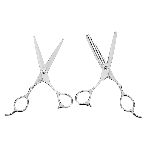 LIFKOME 2Pcs Left Handed Hair Scissors Thinning Flat Shears for Professional Hair Cutting Durable and Lightweight Clippers for Salon Home Use