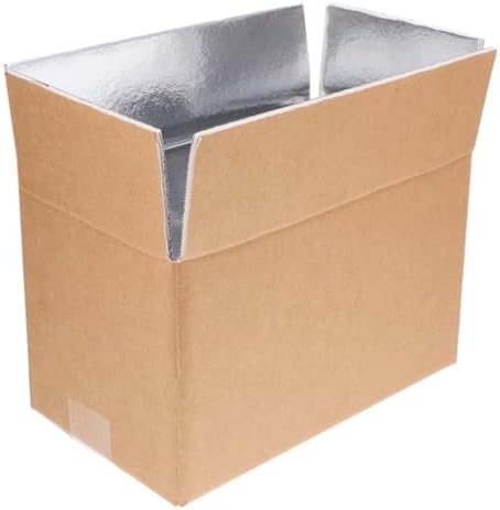 NUOBESTY Yalıtımlı taşıma kutusu, alüminyum folyolu, küçük termal kutu, 29 x 18 x 20 cm, soğuk ambalaj, deniz ürünleri ve bozulabilir gıdaların ekspres gönderimi için - Görsel 1