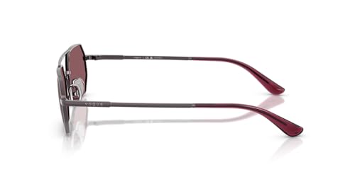 Vogue Eyewear Women's VO4329S Octagonal Sunglasses, Light Violet/Polarized Pink Flash Silver, 55 mm3