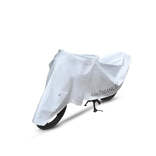 Image of Mototrance All Weather Protection Two Wheeler Cover for All Activa, Scooter, Scooty & Bikes Upto 150CC | Anti Dust, 100% Waterproof, Heat Resistant, Mirror Pocket Bike Body Cover | Arid Silver