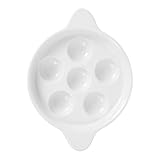 HOMSFOU セラミックエスカルゴプレート 6穴ベーキングディッシュ カタツムリ用サービングプレート フレンチ料理 エスカルゴディナー向けキ