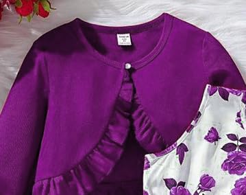 Image of ER Life Style Girls Floral Printed Frocks and Dresses (Magenta, Age 2-3 Years, Knee-Length, A-Line, Cotton)