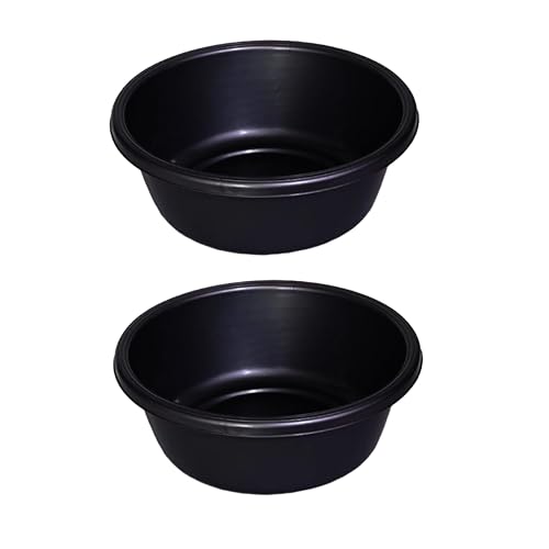 YBM HOME Round Plastic Wash Basin, 7 Quart, 1148 (2,Black)