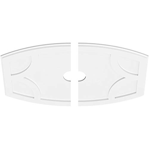 Image of Ekena Millwork CMP36X24KY2-04000 Kailey Architectural Grade PVC Contemporary, Two Piece Urethane Ceiling Medallions 36 inchW x 24 inchH x 4 inchID x 19 1 /2 inchC x 1 inchP