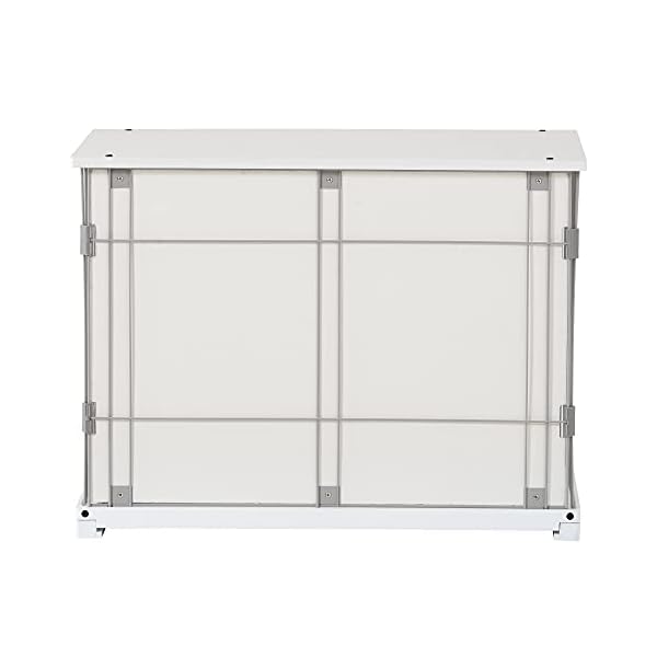 ZSQ-Dog-Cage-34-Length-Elegant-Wooden-Structure-White-Dog-Cage-Crate-Pets-Kennel-Crate-with-Movable-SalverWide-Table-Top-Decorative-Dog-House-Cage-Furniture-Style-Dog-Crates Decorative Dog House Cage