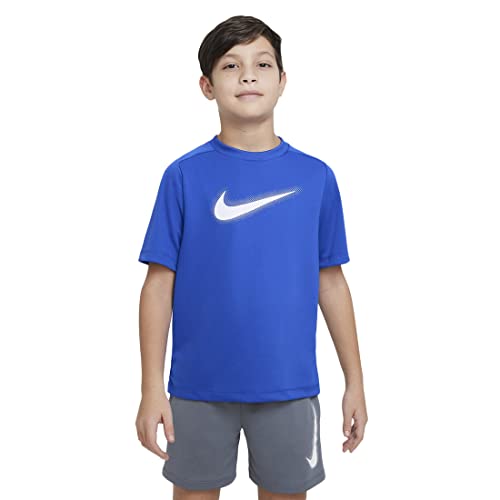 Nike Multi Big Boys' Dri-FIT Graphic Training Top (Large, Game Royal/White)