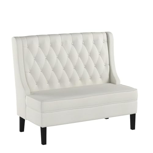 Andeworld Modern Tufted Loveaseat Settee Sofa Bench High Back with Arms Upholstered Couch for Dining Living Room Hallway or Entryway Seating,Beige - Thumbnail 5