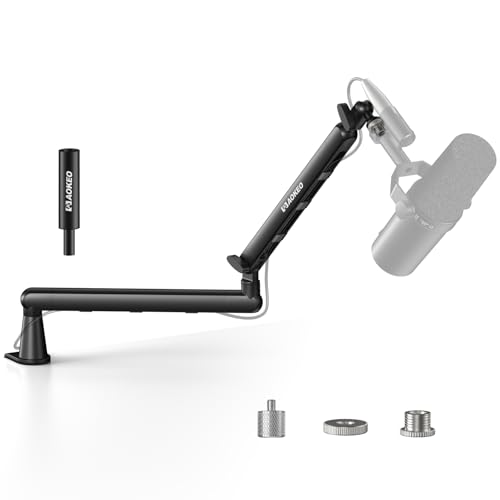 Aokeo AK-55 - Brazo de micrófono ajustable de perfil bajo, adecuado para Blue Yeti, Snowball iCE, HyperX QuadCast, SoloCast, Elgato Wave, etc