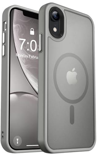 Image of MOCCA Magnetic Shockproof for iPhone XR Case,Titanium Gray | 10ft Drop Tested | Compatible with MagSafe | Anti-Slip Matte Finish | Raised Camera & Screen Lip | Ultra-Slim Design