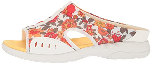 Easy Spirit Womens Flat Sandals, White Multi, 7 Wide Us #TOP7