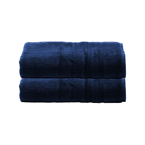 Mosobam 700 GSM Hotel Luxury Bamboo-Cotton, Bath Towels 30X58, Navy Blue, Set of 2, Oversized Turkish Towels Mosobam 700 GSM Hotel Luxury Bamboo-Cotton, Bath Towels 30X58, Navy Blue, Set of 2, Oversized Turkish Towels