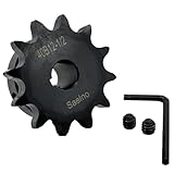 Saelno #40 Roller Chain Sprocket Type B 1/2 inch Bore 12 Tooth, Hardened Antirust 1045 Steel Drive Sprockets 40B12-1/2