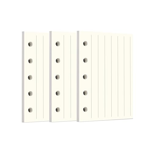 Image of Zelten Loose Leaf Punched Paper Refills Paper for 6 Hole Binder Personal Organizer Diary Notebook Refillable Planner (Vertical lined,A8 /5 Hole)
