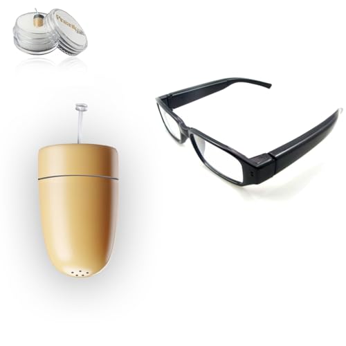 Pinganillosocultos Pinganillo Examenes Gafas Bluetooth - Auricular Espia Invisible Inalambrico Copiar Examen. (Supermini Carne)