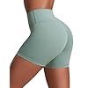 CRZ YOGA Secretsculpt Womens Butterlift High Waist Scrunch Butt Biker Shorts 4 Inches - No Front Seam Workout Gym Booty Crater Green Medium