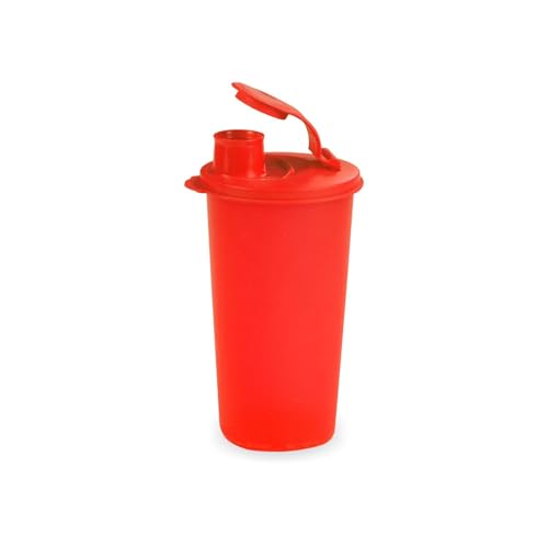 Signoraware Sipper Water Bottle with Knob Cap, Plastic Container, Air Tight Spill Proof Bottles, Easy to Carry Water Juice More, BPA Free Food Grade Storage Containers and Holders (370ml, Red)