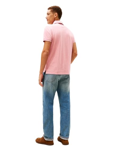 Image of Tommy Hilfiger Men's Short Sleeve Polo Shirts in Regular Fit With Stretch and Organic Pique Cotton