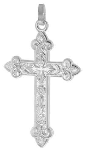 Cruz ortodoxa de plata para hombre colgante trendor 21646 de 35 mm