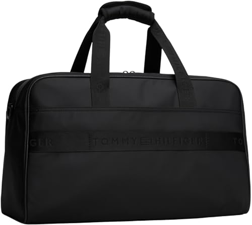 TOMMY HILFIGER Men's TH Repreve Duffle AM0AM13803 Weekender, Black (Black), One Size