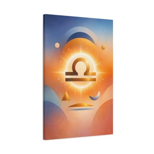 Toile Balance astrologique abstraite 50x75cm le cadeau idéal pour anniversaire et passionnés d'astro
