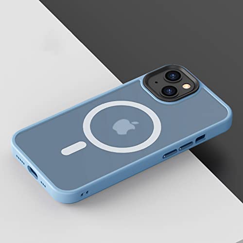 Coque iPhone 13 bleu Yuanfeng givrée et anti-chute épurée