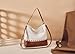 Marvolia Hobo Bags for Women Vegan Leather Shoulder Purses and Handbags Top Handle Handbags with Adjustable Shoulder Strap - White & Brown