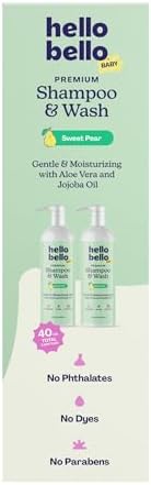 Hello Bello Baby Shampoo & Body Wash, Gentle Sweet Pear Scent 2-Pack = 40oz — 사진 6