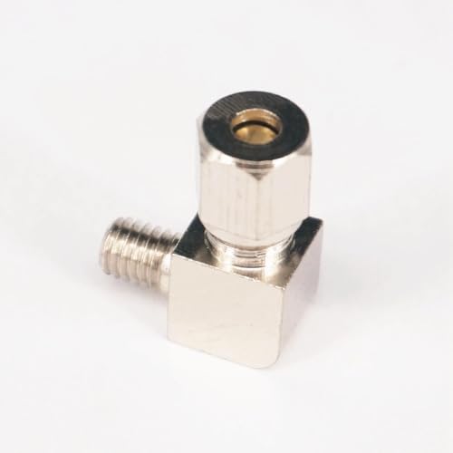2 codos de tubo de latón M6x1 macho con conexión de compresión de 4 mm 4