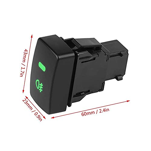 Duokon Fog Light Button Switch, 5 Pin Black Plastic Car Push Button for Honda Civic Accord CRV, Connecting Line