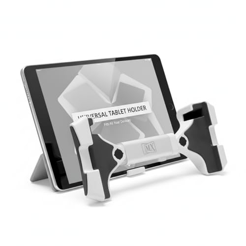 Image of MX Adjustable Tablet Stand - Universal iPad Holder (13″ /12.9″ /11″ /Air /mini), Foldable Multi-Angle Desk & Tripod Mount with Anti-Slip Base - Ideal for Home, Office & Travel