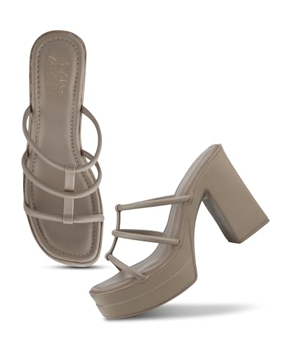 Image of JM LOOKS Modern Multi-Strap Platform Heeled Sandals with Sturdy Block Heel and Contemporary Square Toe Design