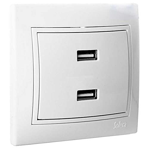 Cargador Serie Europa SOLERA con Doble USB 230V toma de corriente empotrable para pared