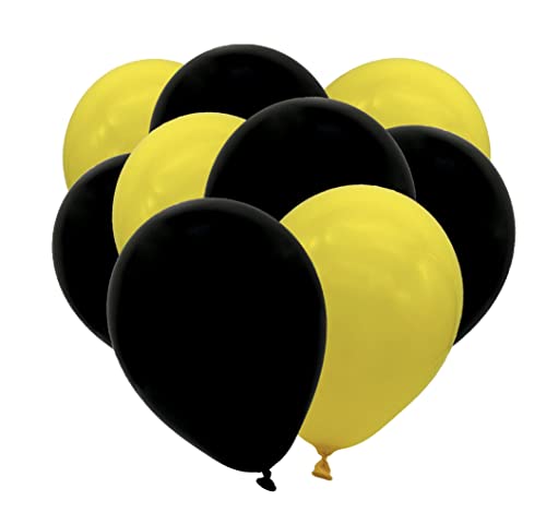 50 Luftballons - 27cm - Gelb - Schwarz - Naturlatex Luftballons für Geburtstage, Kindergeburtstage, Partys, Hochzeiten und Feste, Luft & Helium geeignet, EU Herstellung 50 Luftballons - 27cm - Gelb - Schwarz - Naturlatex Luftballons für Geburtstage, Kindergeburtstage, Partys, Hochzeiten und Feste, Luft & Helium geeignet, EU Herstellung