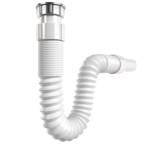 Poppstar elastyczny syfon do umywalki łazienkowej 1 1/4" x 32 mm, odpływ 320-880 mm, biały