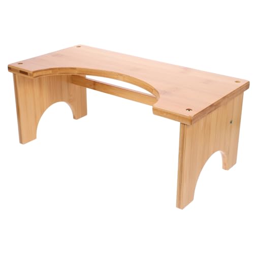 LOORGVEL 竹製滑り止めトイレステップスツール 大人用トイレ踏み台 耐久性 でコンパクトなバスルーム用補助台 快適な姿勢をサポートする