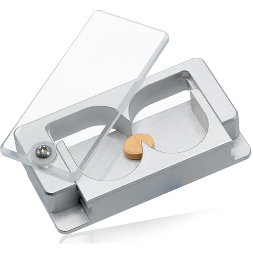 Double Blade Pill Splitter, Opposing Force Guides The Fracture Point for Cleaner Splits