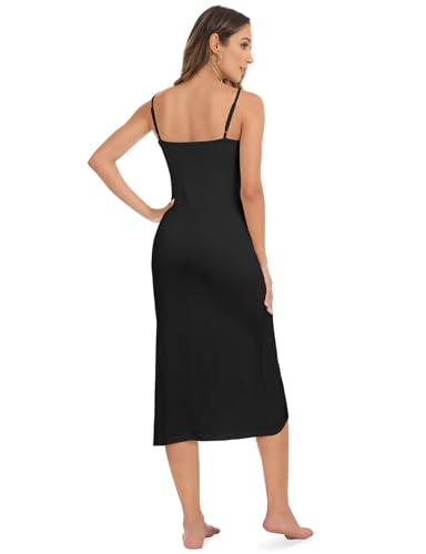 Image of Buauty Full Slip for Women under Dress Non Cling, Women's Lingerie Skirt Undergarments Spaghetti Strap Slip