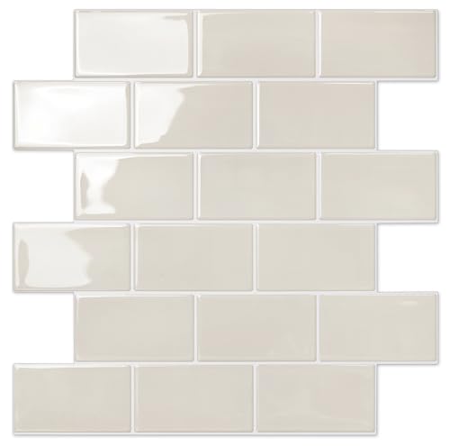 STICKGOO Peel and Stick Backsplash Subway Tiles, 10 Sheets of