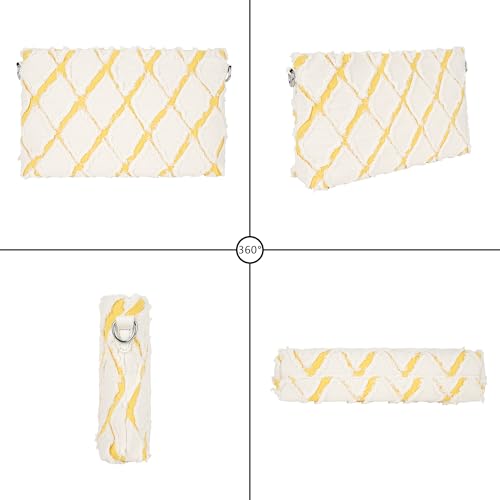 Women Denim Mini Bucket Shoulder Crossbody Bag Drawstring Quilted Distressed Tassel Barrel Shape Satchel Purse3