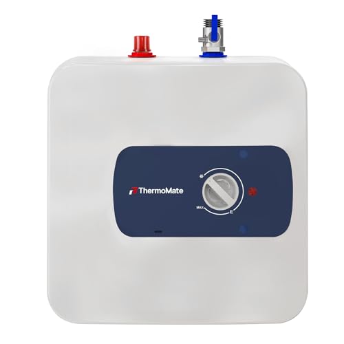 ThermoMate ES15DE druckfest Kleinspeicher, Untertischboiler 15 Liter Unterschrank, 2000 W, mit Stecker 230V, für Waschbecken, Küche und Badezimmer