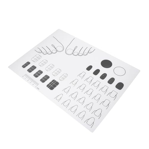 SHERCHPRY Acrylic Nail Practice Mat Silicone Trainer Sheet for DIY Application Portable Design for Nail Art Stencil Acrylic Application Practice