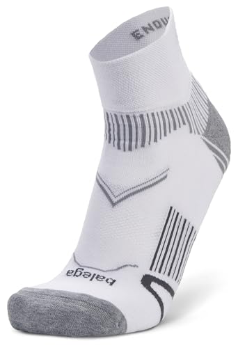 Balega Enduro Arch Support Performance Quarter Athletic Running Socks, Moisture-Wicking, Breathable, Cushioned Fit, Ideal for Runners,Perfect for Sports and Daily Wear - White, X-Large (UK Size 11-13)