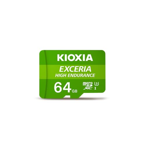 Image of KIOXIA EXCERIA HIGH Endurance G2 64GB microSDXC /Micro SD Card for Dash Cam, CCTV & Surveillance - C10, U3, V30, 4K UHD, Made in Japan | 100MB /s Read, 50MB /s Write | 3-Yr Warranty