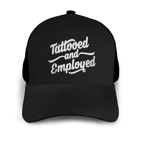 Tattooed and Employed Bonnets Curved Brim Mesh Baseball Cap Casual Sun Hat Unisex3